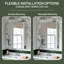 Armoire à pharmacie à porte simple sans cadre avec miroir et 3 tablettes réglables l 24 po x H 30 po-2113805211