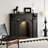 Black Manufactured Wood Freestanding Fireplace
