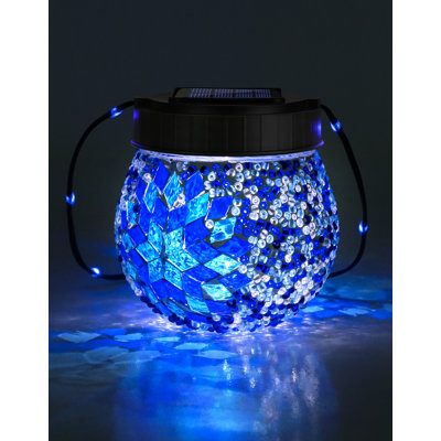 Paquet de 6 lanternes solaires suspendues, globe en verre imperméable pour jardin, cour, arbre et balcon