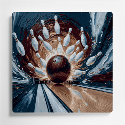 Sports Bowling Gray Metal Wall Art