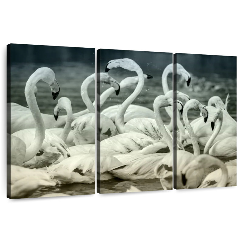 Brampt Flamingos Sepia, 24" H x 38" W