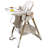 High Chair With - Tip Base, Five Point Belt, Silent Lockable Wheels, Comfort Design, White Multi Functional Foldable Feeding For 6 Months To Years, Tray, 5 Level Adjustment-1015615705