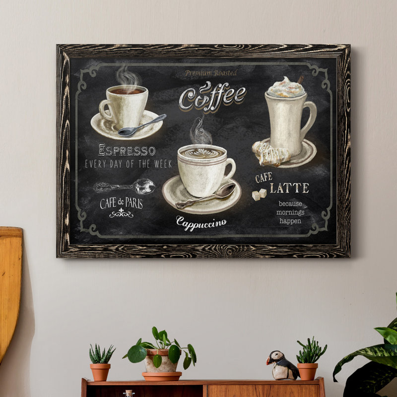 «Coffee Trio», reproduction d'impression sur toile, Noir, H 31,5 po x l 23,5 po x P 1,5 po