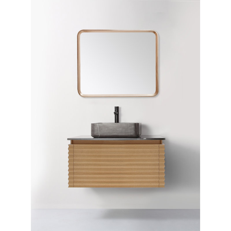 Vela Mirror, 35.5" x 23.5", Whitewash Oak