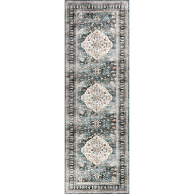 Davi Faded SplashGuard Machine Washable Area Rug