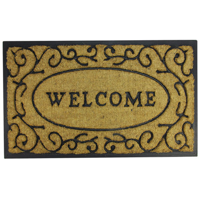 Paillasson brun et noir 18 po x 30 po Welcome
