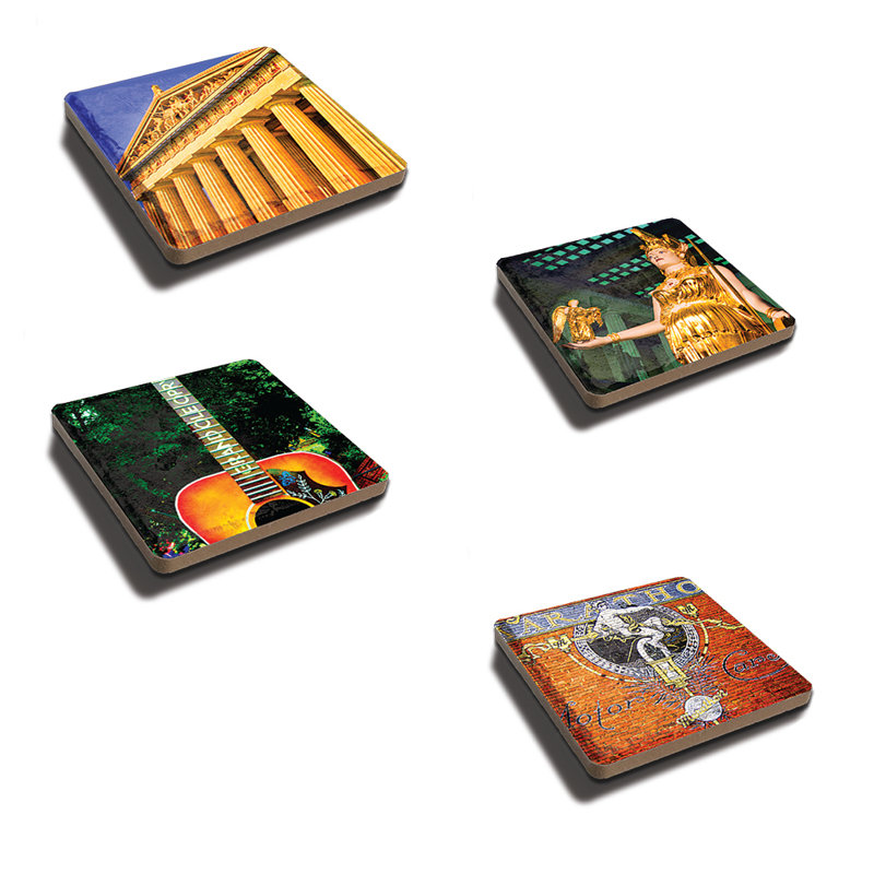 Stoneware Square 4 Piece Coaster Set