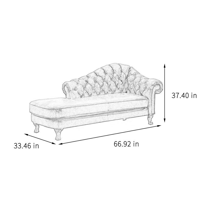 Chaise longue paresseuse rétro décontractée et élégante, Orienté à droite