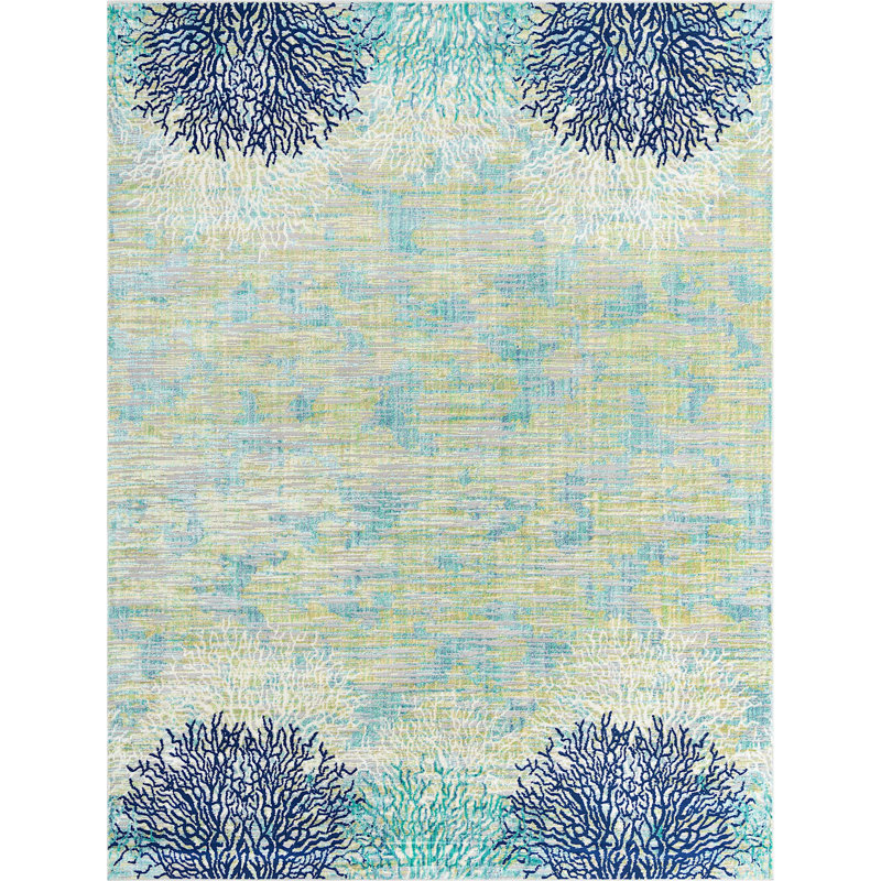 Tapis bleu sarcelle Odenville, Rectangle 9 pi x 12 pi