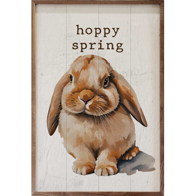 Hoppy Spring Floppy Ear Bunny - blanc