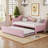 Convertible Twin L-Shaped Upholstered Daybed with Hydraulic Pop-Up Trundle, Twin-to-King Design-1868158920