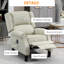 Fauteuil en lin blanc avec massage chauffant et vibrant pour relaxer la chaleur du fauteuil inclinable - Tissu à oreilles simple, repose-pieds et poche latérale, tranquille