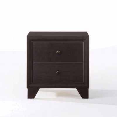 2-Drawers Bedroom Nightstand Woodenen Casual Bedroom Furniture 1Pc