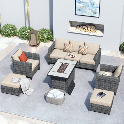 Jyron 5 - Person Patio Conversation Set with Cushions