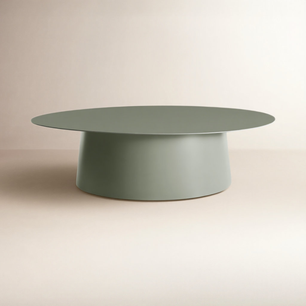 Circula Single Coffee Table, Gray Green, 13" H x 48" L x 48" W