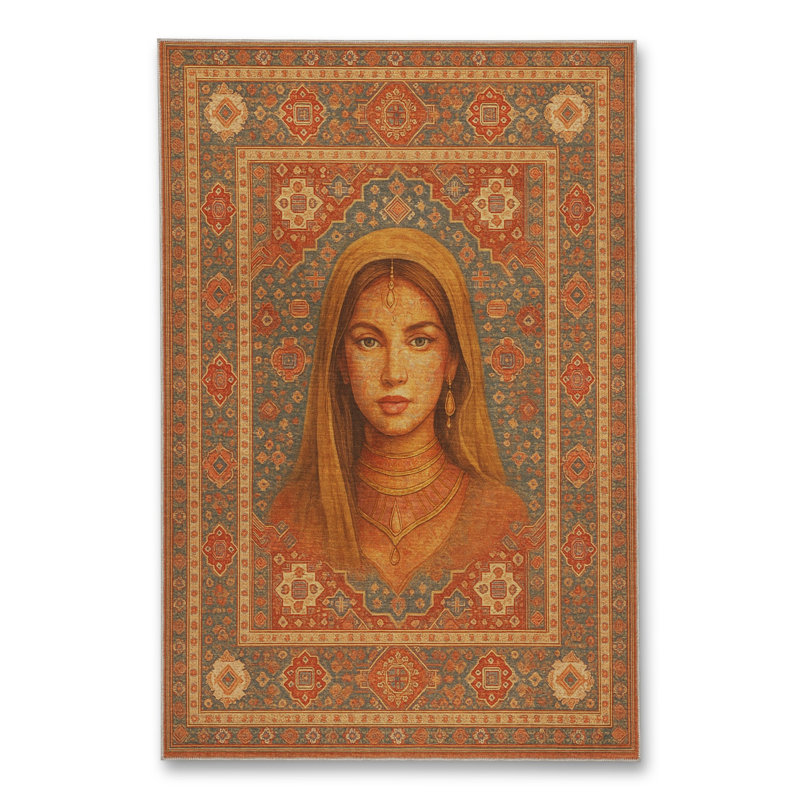 Tapis vert tissé à motif lavable Mosso, 6'7" x 9'10"