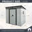 6x5 Metal Outdoor Storage Shed With Window And Transparent Plate White - Black