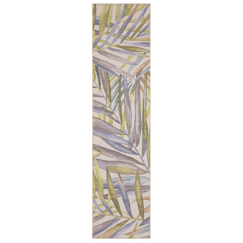 Desdemona Performance Washable Floral Indoor / Outdoor Rug, Runner 2' x 8'