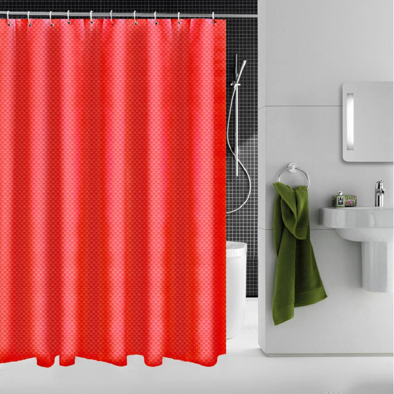 Diamond Shower Curtain 180X180, Red