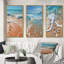 «Turquoise Beach Seashell», 3 pièces sur toile-886631744-886631773