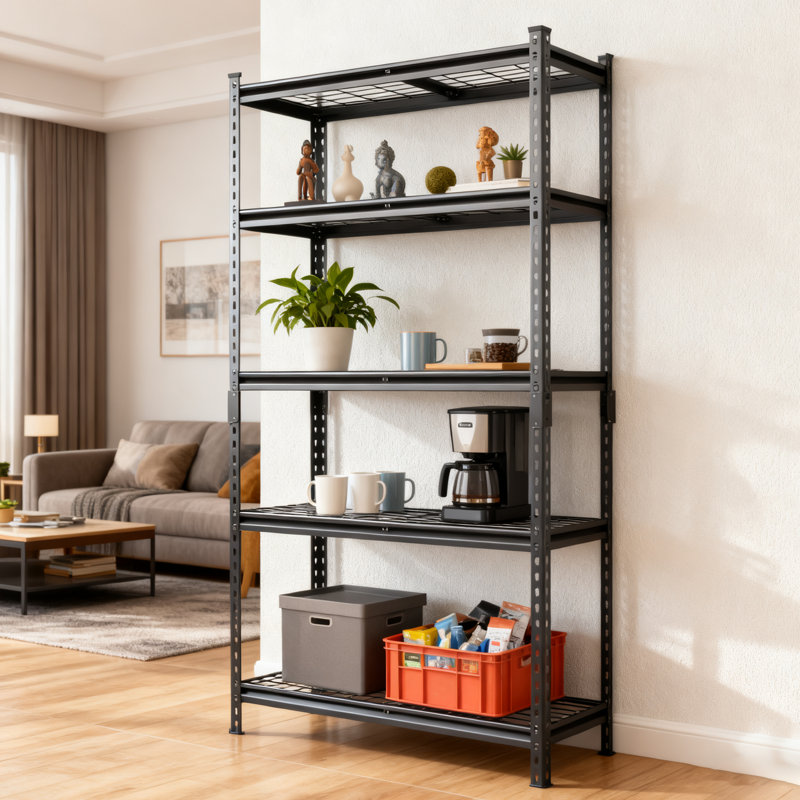 Étagères de rangement à 5 niveaux, étagères de garage robustes, étagères réglables, tablettes en acier, assemblage sans boulon, pour garage, remise, capacité de 2 250 lb, l 36 po x P 18 po x H 72 po, noir