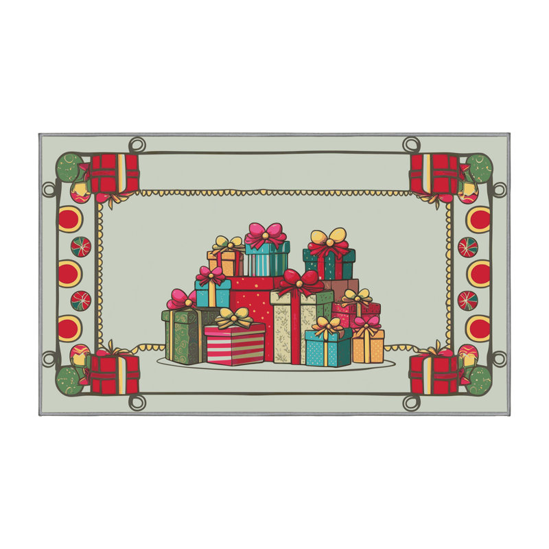 Tapis de Noël hiver lavable Ginza Six, Rectangulaire 2 pi x 3 pi