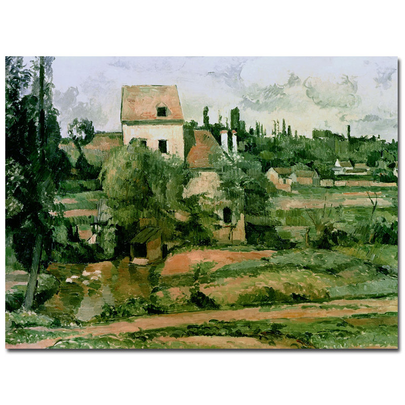 «Moulin de Lad Couleuvre, Pontoise» par Paul Cezanne - reproduction d'art sur toile, H 35 po x l 47 po x P 2 po