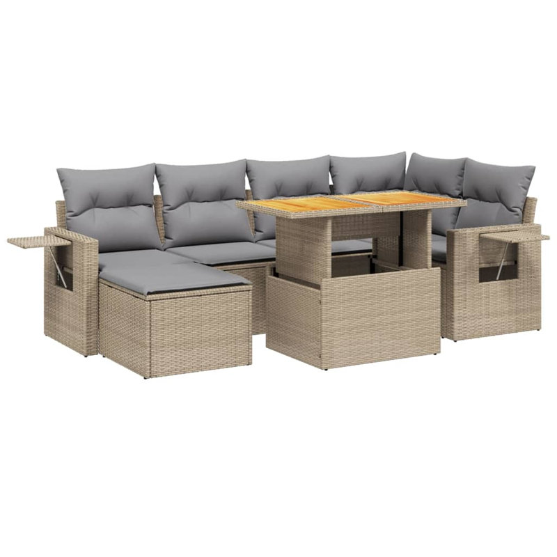  Garden Sofa Set Beige, Light Grey