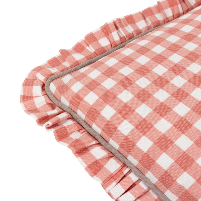 Maude Gingham Square Cushion, Pink