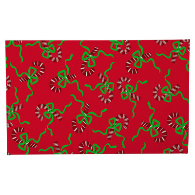 Candycanes & Bows Holiday Bath Mat