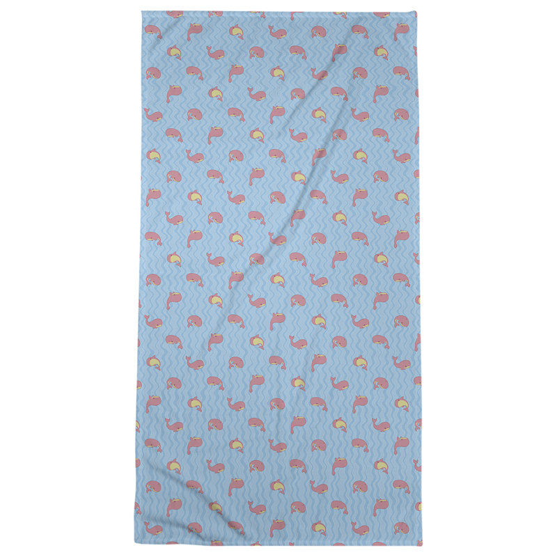 Katelyn Elizabeth Cotton Blend Bath Towel, Blue/Pink