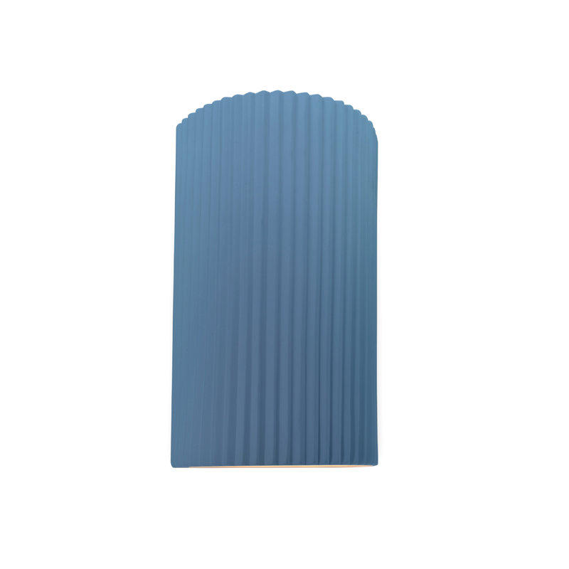 Applique murale en céramique Beda, H 12,5 po x l 7,75 po x P 4 po, Bleu ciel