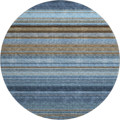 Premium Machine Washable Prisco Navy Rug