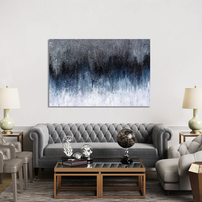 Silver Spark par Nikki Chauhan - impression d'art graphique, Pas de tapis, Toile tendue, H 40 po x l 60 po x P 1,5 po