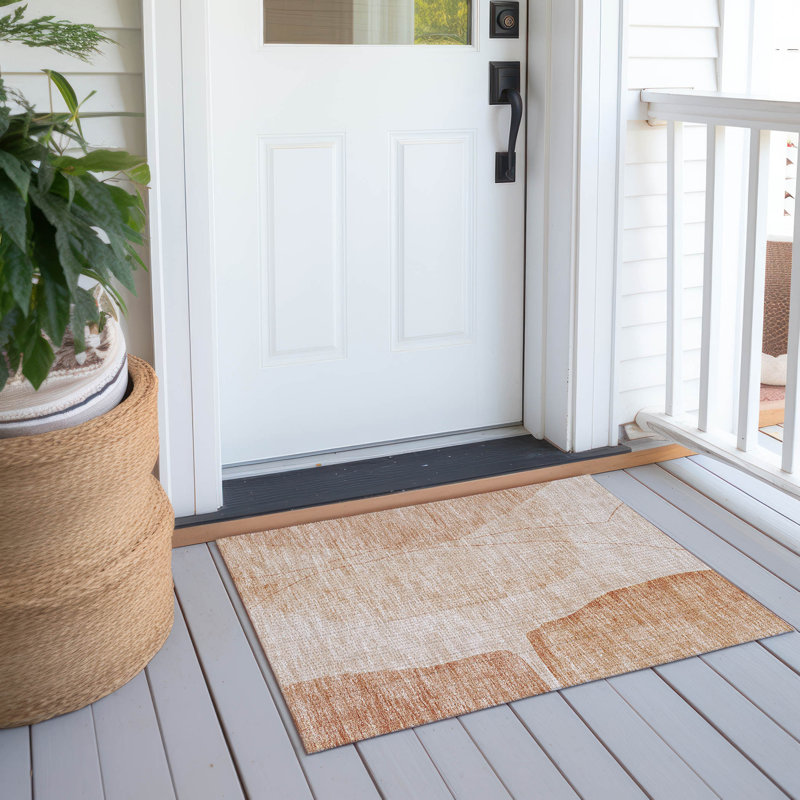 Tapis intérieur / extérieur Cherika avec envers antidérapant, Rectangle 1 pi 8 po x 2 pi 6 po