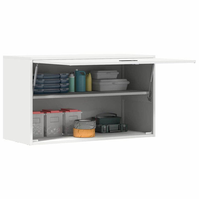 Powder Coated Steel Single Storage Cabinet ( H x W x D), 53cm H x 90cm W x 40cm D, White