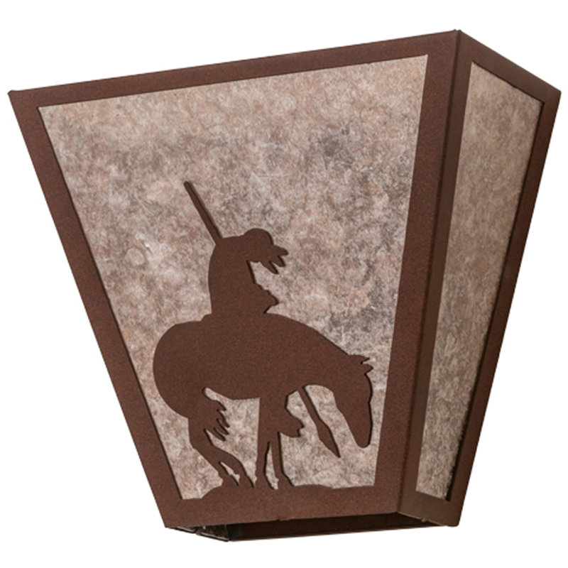 2 - Light Flush Mounted Sconce, Red Rust