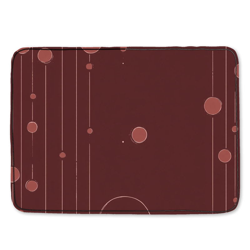 Tapis de bain abstrait, Simple - L 34 po x l 21 po, Géométrique rouge