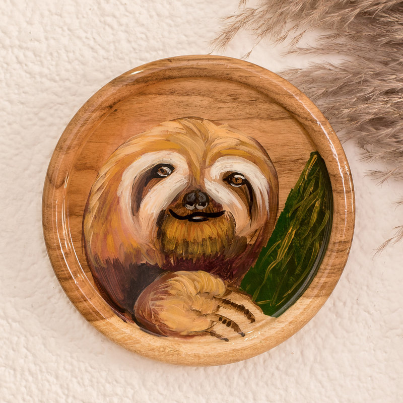 Assiette décorative en bois faite à la main