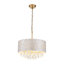Lustre cylindrique en cristal 4 lumières style bord de mer Capiz