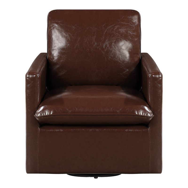 Chaise pivotante Avilynn, Similicuir brun foncé