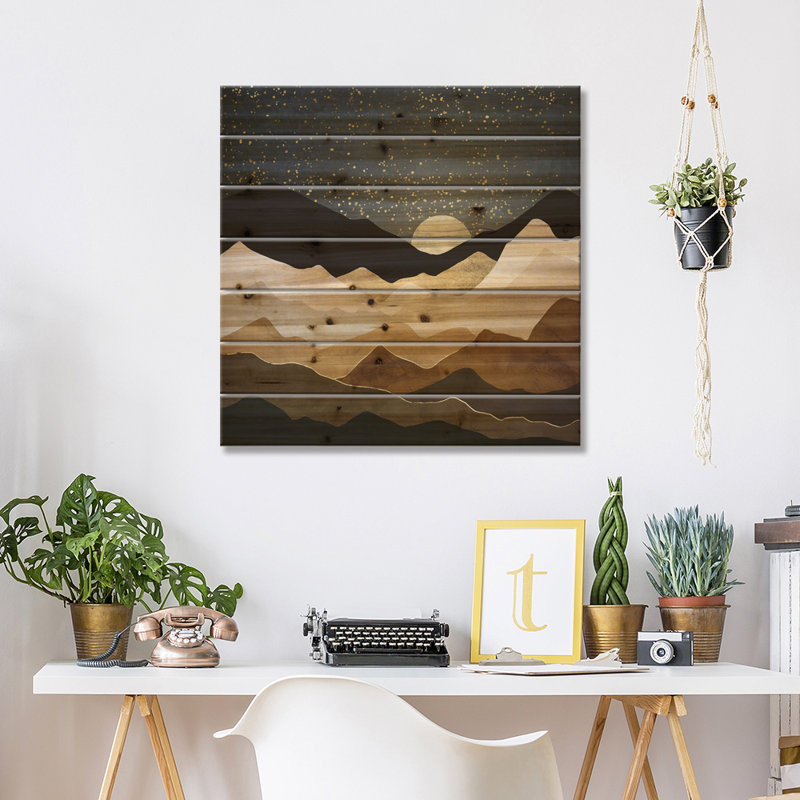 Étoiles dorées par Spaceécur Designs - impression sur bois sans cadre