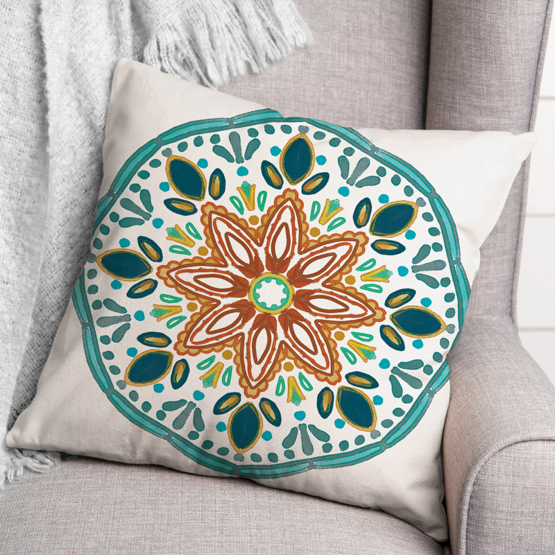 Housse et insert de coussin extérieur d'extérieur, Bleu, Floral 8