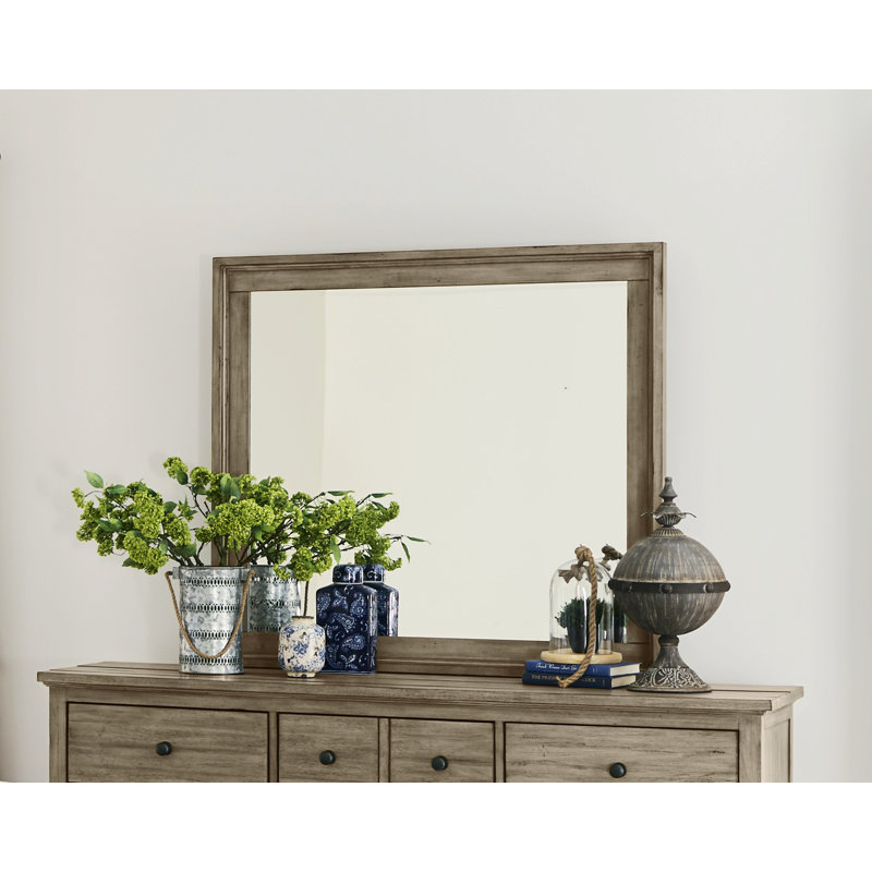 Miroir, miroir de commode avec cadre en bois