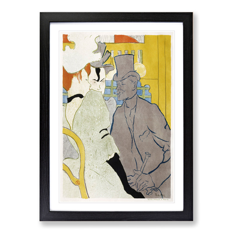 Englishman at the Cabaret Vol.2 by Henri de Toulouse-Lautrec - Picture Frame Painting, 36cm H x 27cm W x 2cm D, Black
