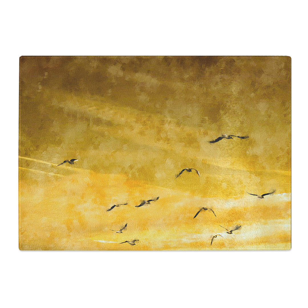 Flying Seagulls at Sunset Chopping Board