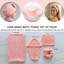 Ensemble de salle de bain 4 pièces: serviette de bain, serviette à main, turban à cheveux et bandeau pour usage quotidien (rose)