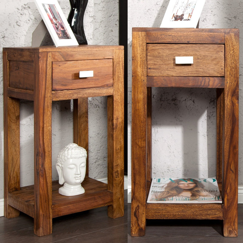 Elsa Solid Wood Sled End Table