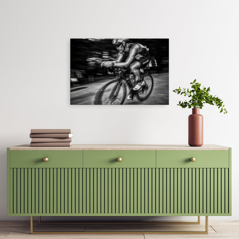«Triathlete Speed Blur», reproduction d'art murale contemporaine, 16" H x 24" W