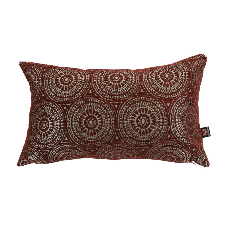 Chilton Geometric Rectangular Cushion, Burgundy